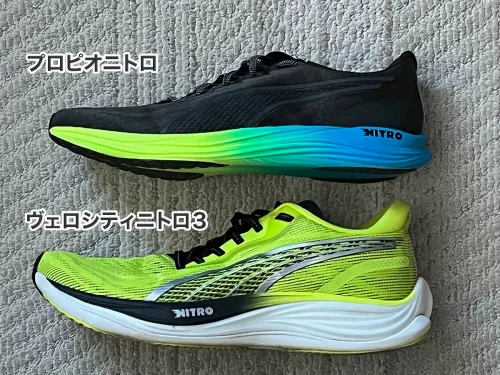 プロピオニトロとヴェロシティニトロ3の真横アングル比較
