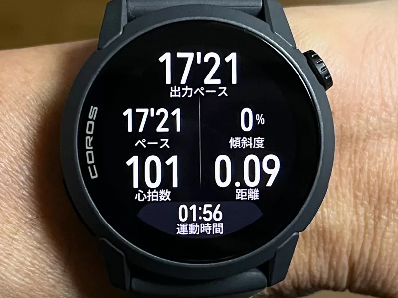 カロスペース4・6分割表示のランニングアクティビティ画面